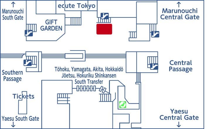 JR東京駅 プラントベーススイーツ売り場 地図