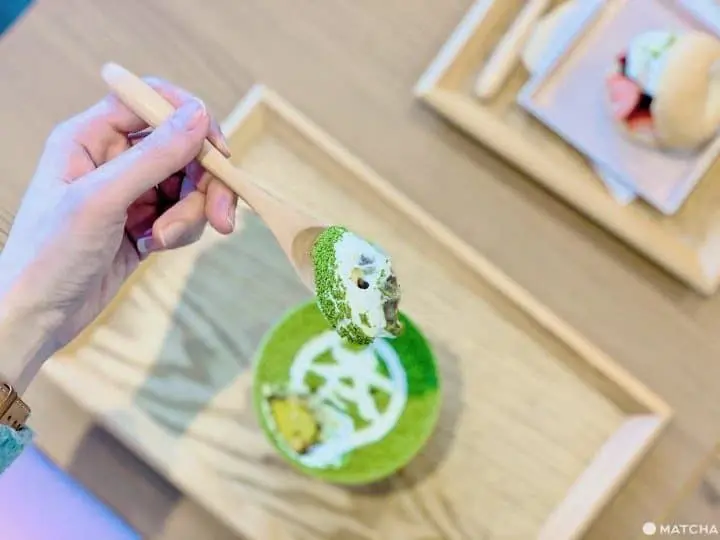 大三萬年堂HANARE 抹茶百匯剖面