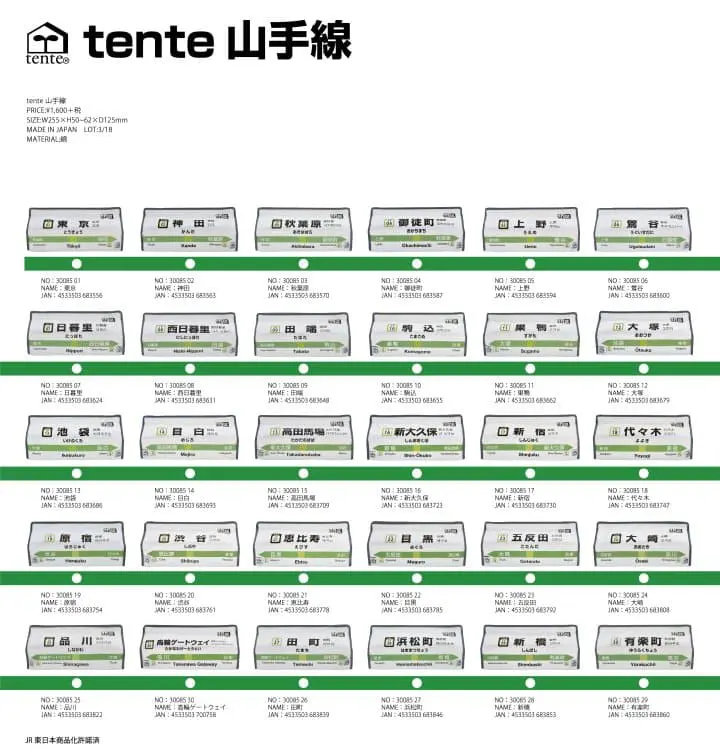 JR山手線盒裝面紙套3