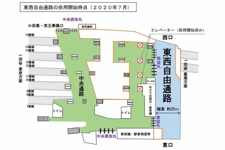 新宿站「東西自由通路」開通4