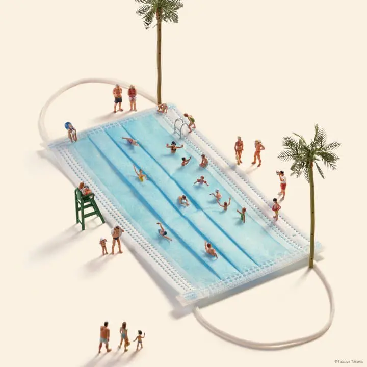 マスクのプール 田中達也