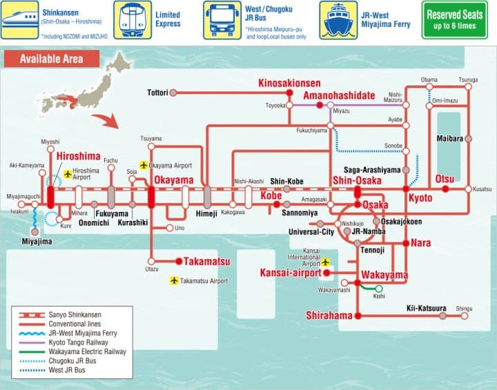 Kansai-Hiroshima Area Pass