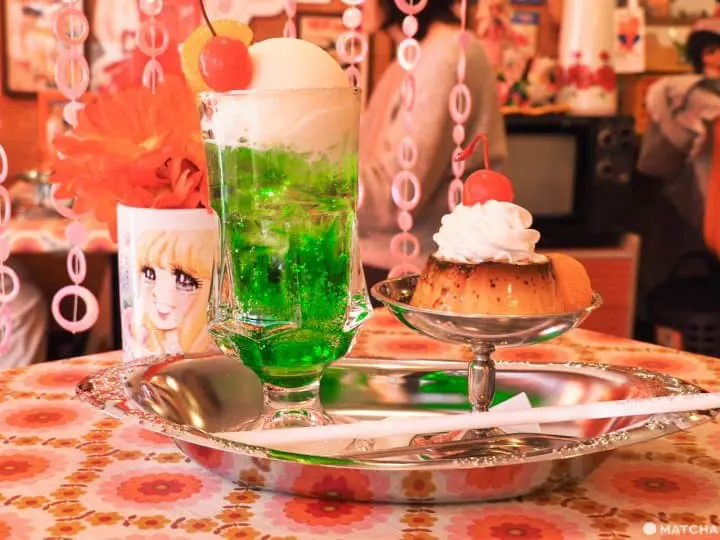 喫茶店セピア 布丁 哈密瓜汽水