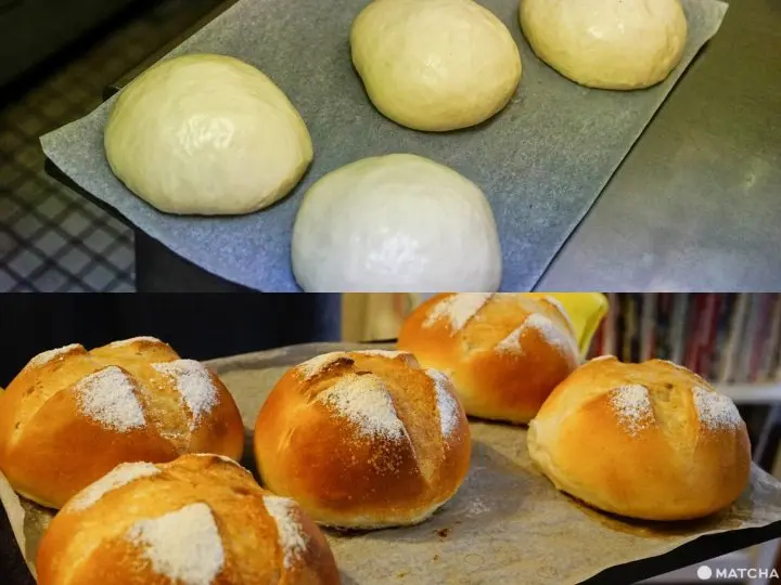 老闆招呼小編到廚房拍攝發酵中的麵糰以及剛出爐的麵包