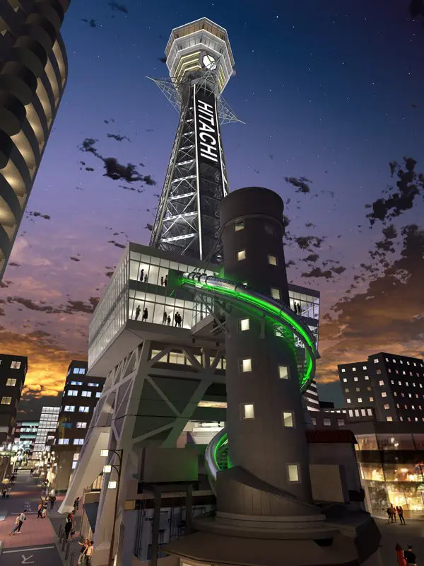 大阪「通天閣」巨型溜滑梯