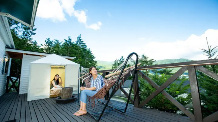 日本豪華露營住宿 河口湖富士山河口湖 Country Cottage Ban & Glamping Resort