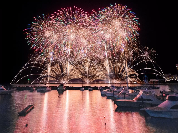 Atami Marine Firework Festival, Dazzling Fireworks, And Shimmering Ocean Views