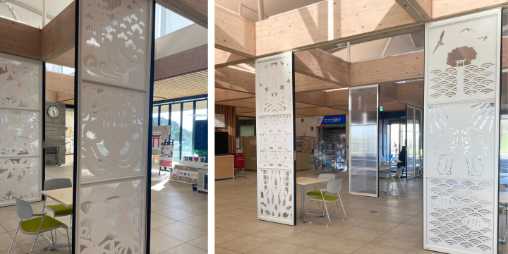 Kiriko displayed at the Minamisanriku government office      