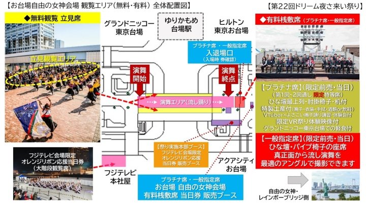 第22回ドリーム夜さ来い祭り（11月4日・5日）お台場での有料席チケット前売開始！