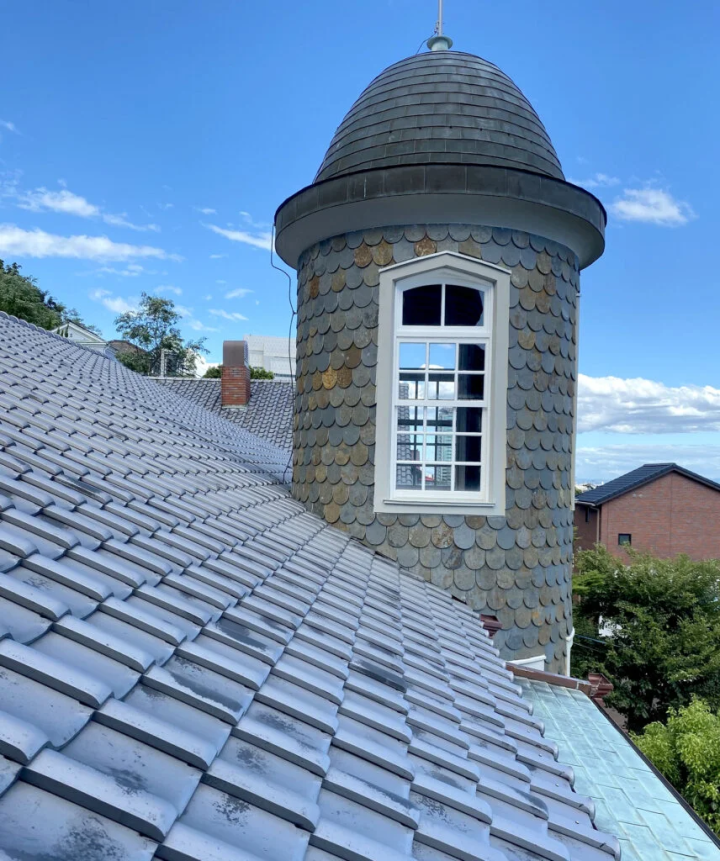   「展望ギャラリー」3階からは屋根部分もよく見える 