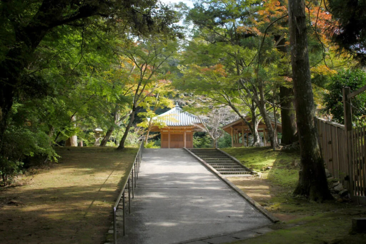 There is a gentle approach to the shrine on the right for wheelchair users and people with mobility issues.