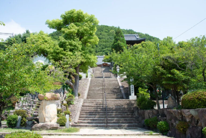 There are about 100 stone steps up from the Niomon gate to the main hall. 