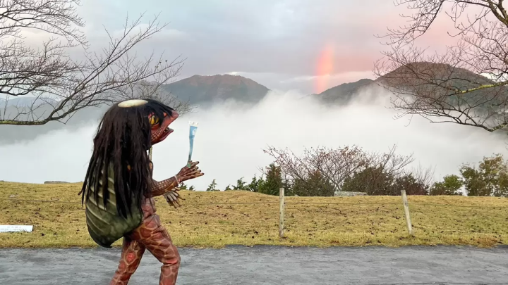 다케다 성터에서 운해 내광. 카파의 가지로우, 아사히시로 이동