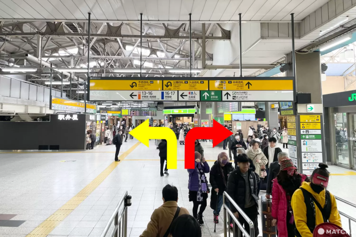 新幹線乗り換え口へ