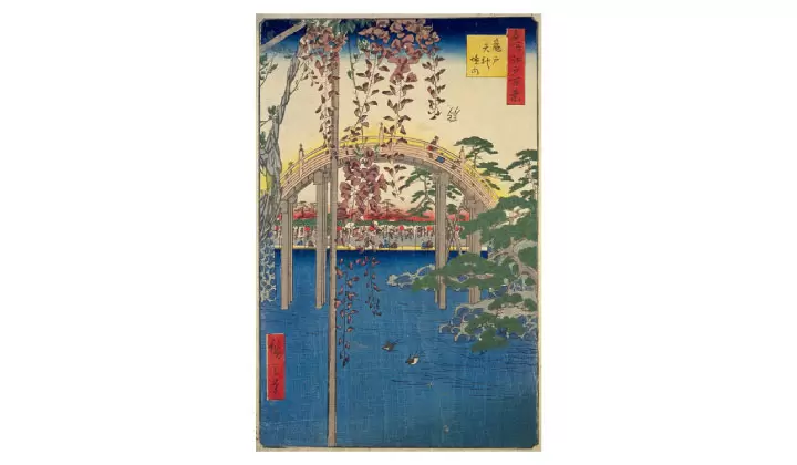 歌川广重《江户名胜百景·龟户天神界》（1856年） 