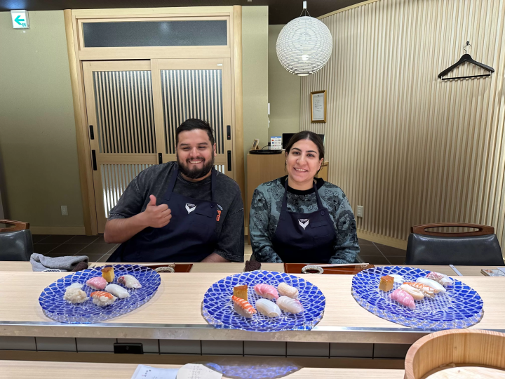 【오사카】 스시 장인 체험을 할 수 있는 고급 스시점