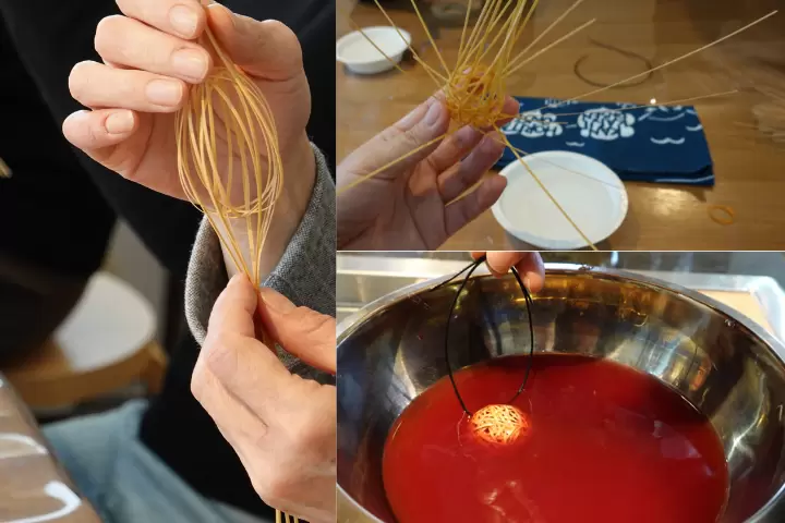 대나무 끈의 제작 풍경 