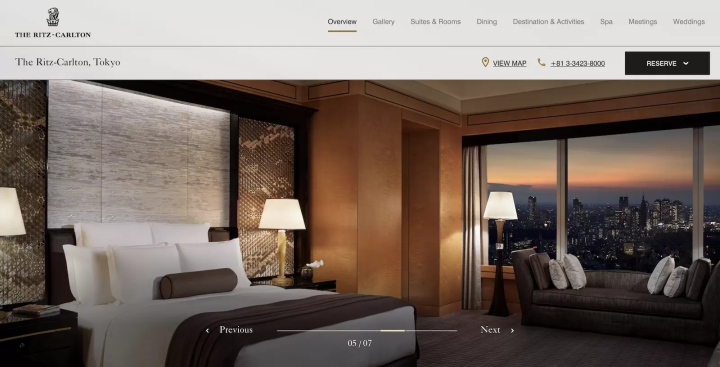 เว็บไซต์อย่างเป็นทางการของ The Ritz-Carlton Tokyo 