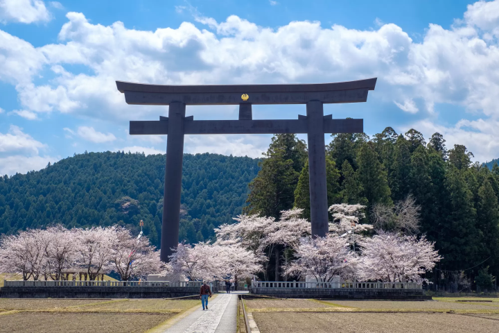 Stone Torii Gate of Kumano Hongu Taisha