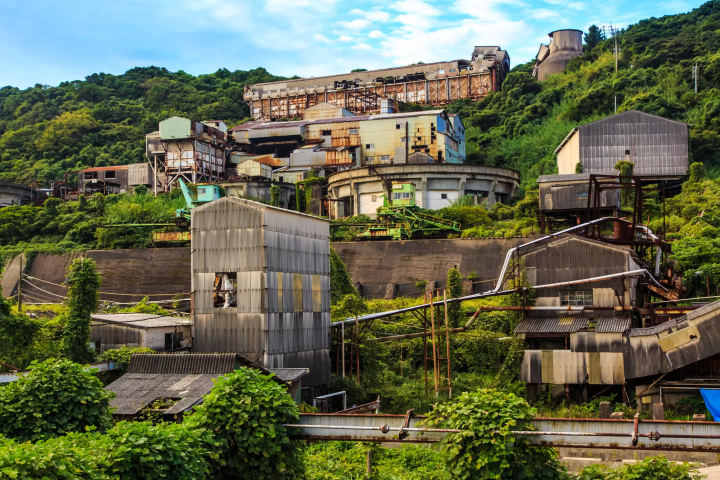 abandoned coal mine panoramic view