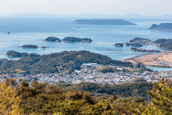 areial view of Sasebo harbor