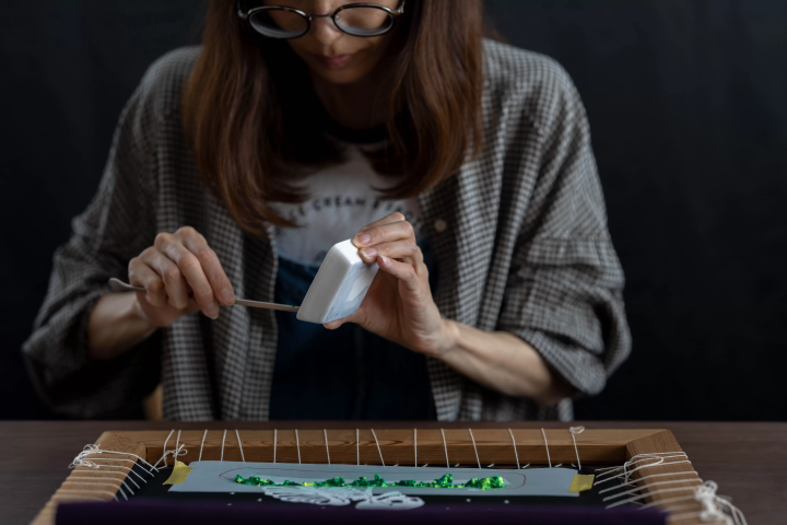 東京日本橋開催・日本の伝統文化体験　日本刺繍と染めで作るタンブラー