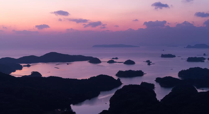 panoramic view of archipelago at sunset