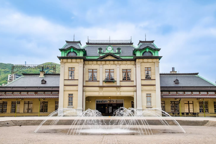 western-style building with fountain