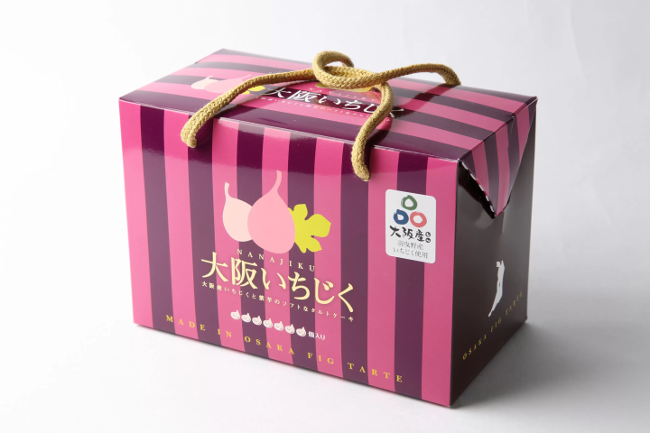 大阪無花果。這款無花果餡餅是與 Midori Seika Co., Ltd. 和大阪府立大學營養治療專業的學生合作製作的。作為紀念品很受歡迎 
