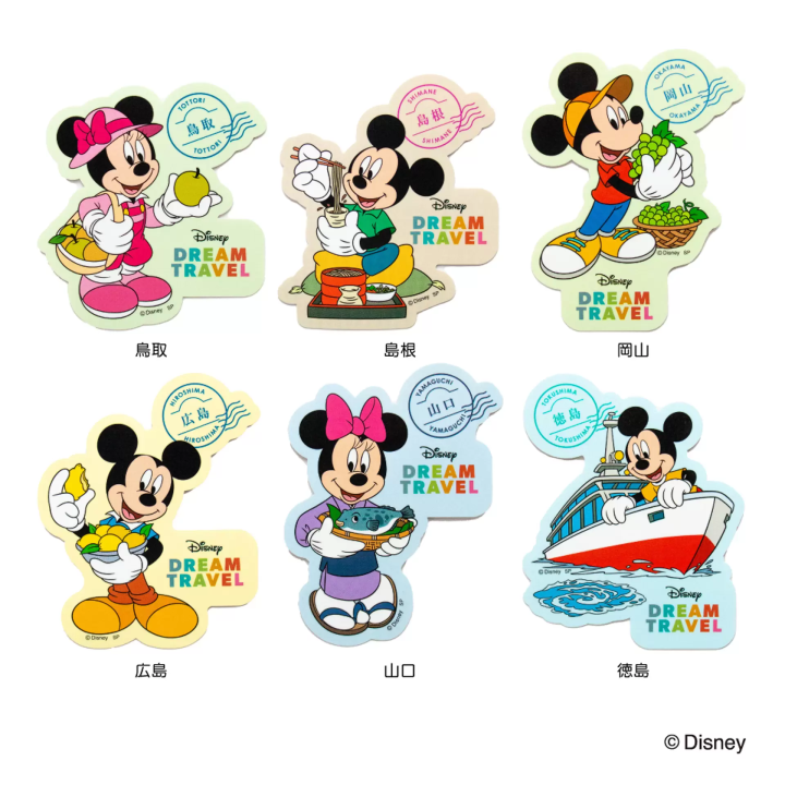 迪士尼Ｘ47都道縣府明信片貼紙