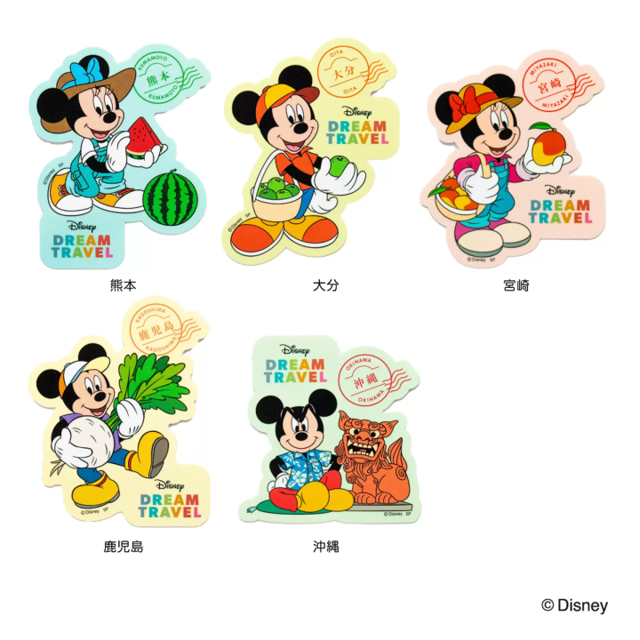迪士尼Ｘ47都道縣府明信片貼紙
