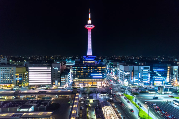 Night view of Kyoto Tower