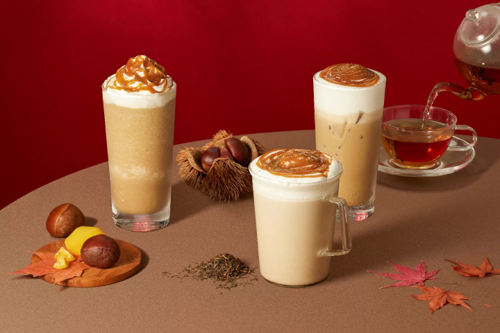 星巴克秋季新飲料：烤地瓜焦糖星冰樂、栗子紅茶星冰樂，限定登場！