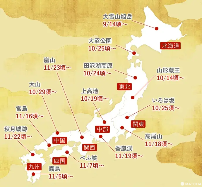 【2024最新】全国紅葉カレンダー。紅葉のシーズン予想＆名所24選！