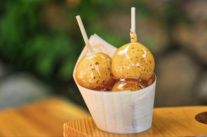 Perfectly grilled rice dumplings glazed in a sweet soy sauce