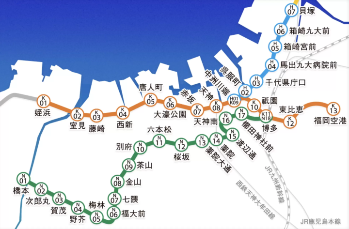 福冈地铁路线图