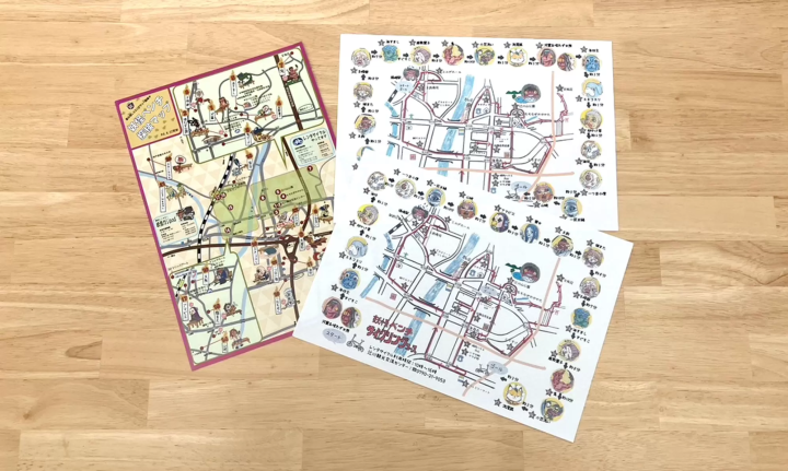 Yokai bench map and cycling course map available at Fukusaki Town Tourist Exchange Center 