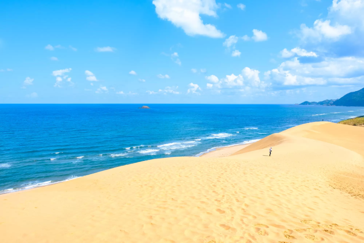 鳥取砂丘的砂丘與藍天