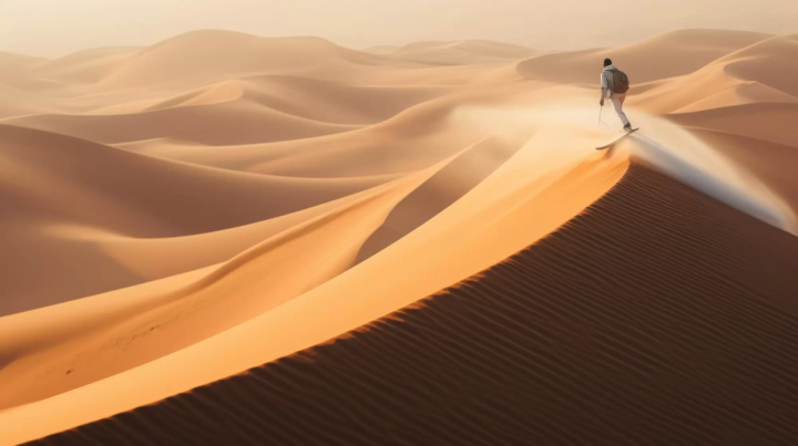 鳥取砂丘的砂丘與滑沙