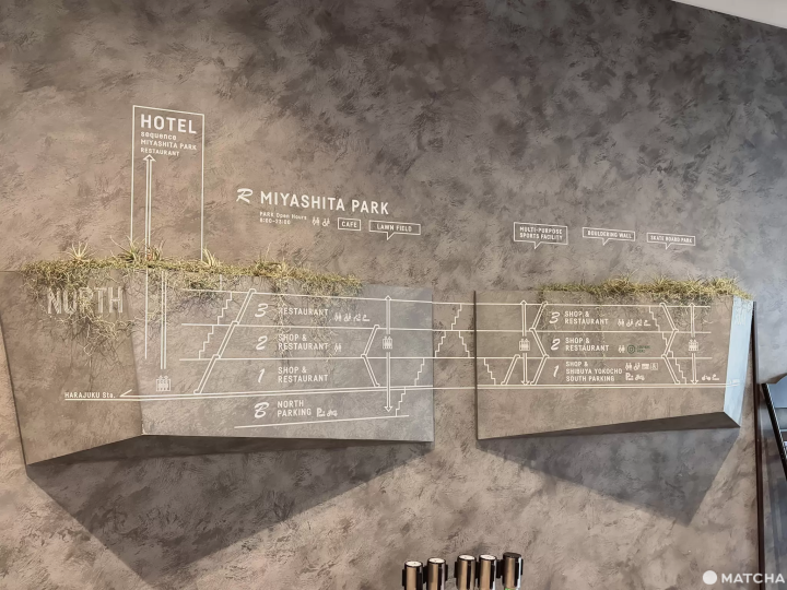 Map of Miyashita Park in Shibuya, Tokyo