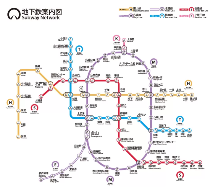 名古屋市營地下鐵路線圖
