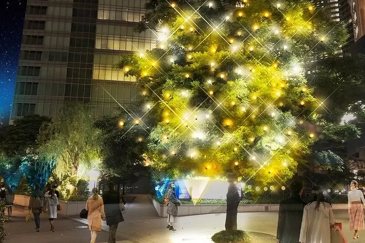 Shiodome Winter Illumination, Blending Future and History 