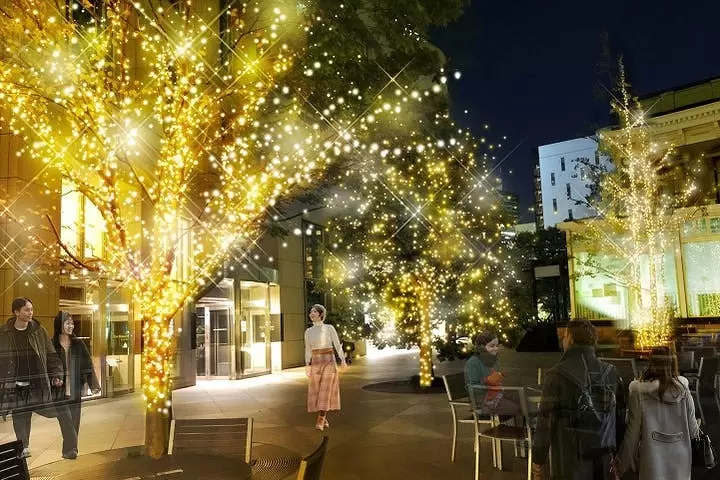 Shiodome Winter Illumination, Blending Future and History 