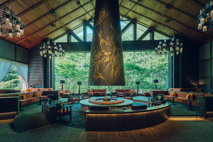 星野集團奧入瀨溪流酒店的大廳