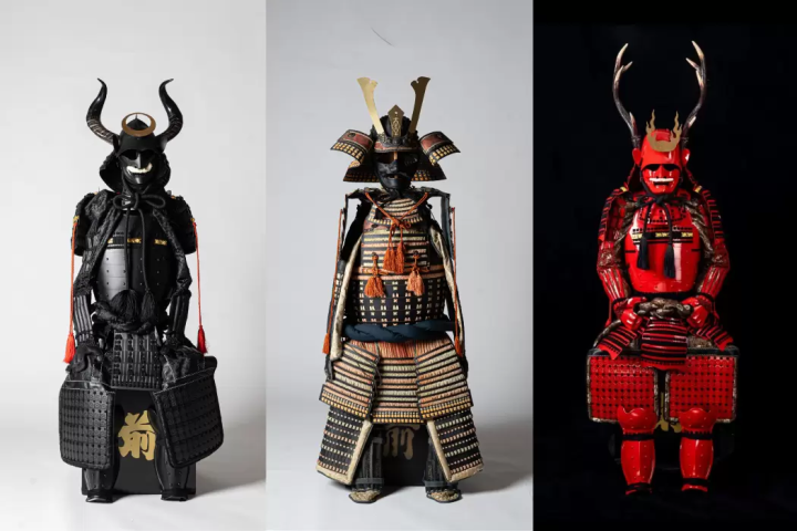 SHOGUN PLAN Armor: From left, Sengoku warlord "Kansuke Yamamoto", Edo Samurai, Akazonae 
