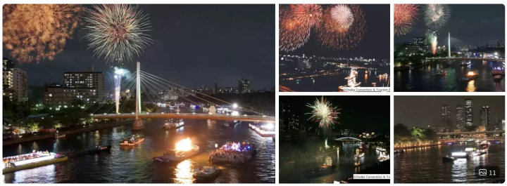搭船觀賞大阪天神祭花火大會
