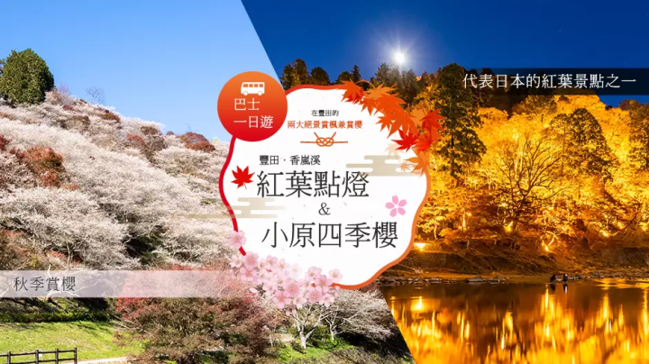 [从名古屋站出发约1小时]香岚溪红叶＆小原四季樱花一日游巴士之旅～柿子品尝路线