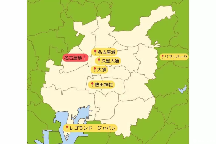 名古屋市観光地図