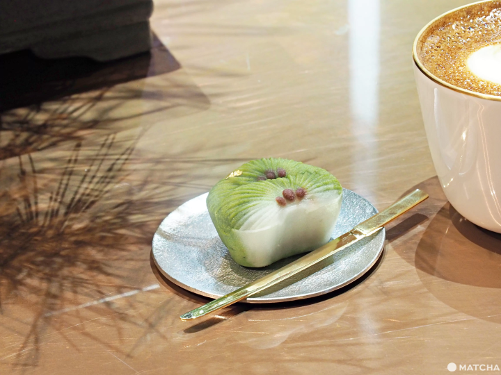 Matcha Concentrate Wagashi with Pine Needle Shape