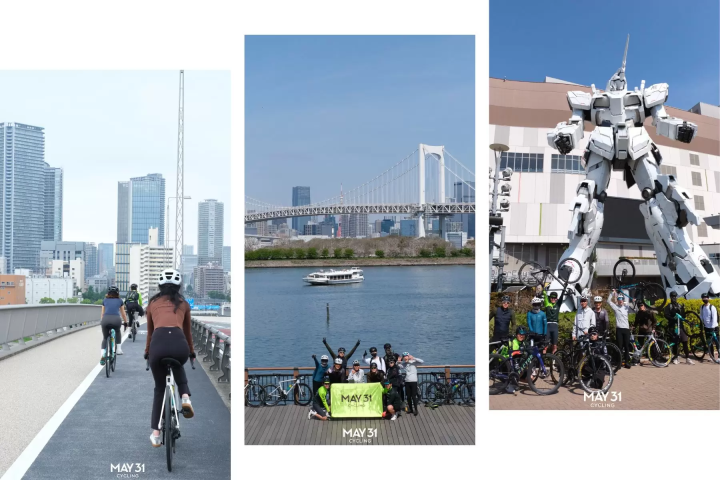 We arrive at Harumi Pier Park (approximately 8km away) and take a 10-minute break.